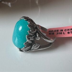 Silver Aquamarine Statement Ring